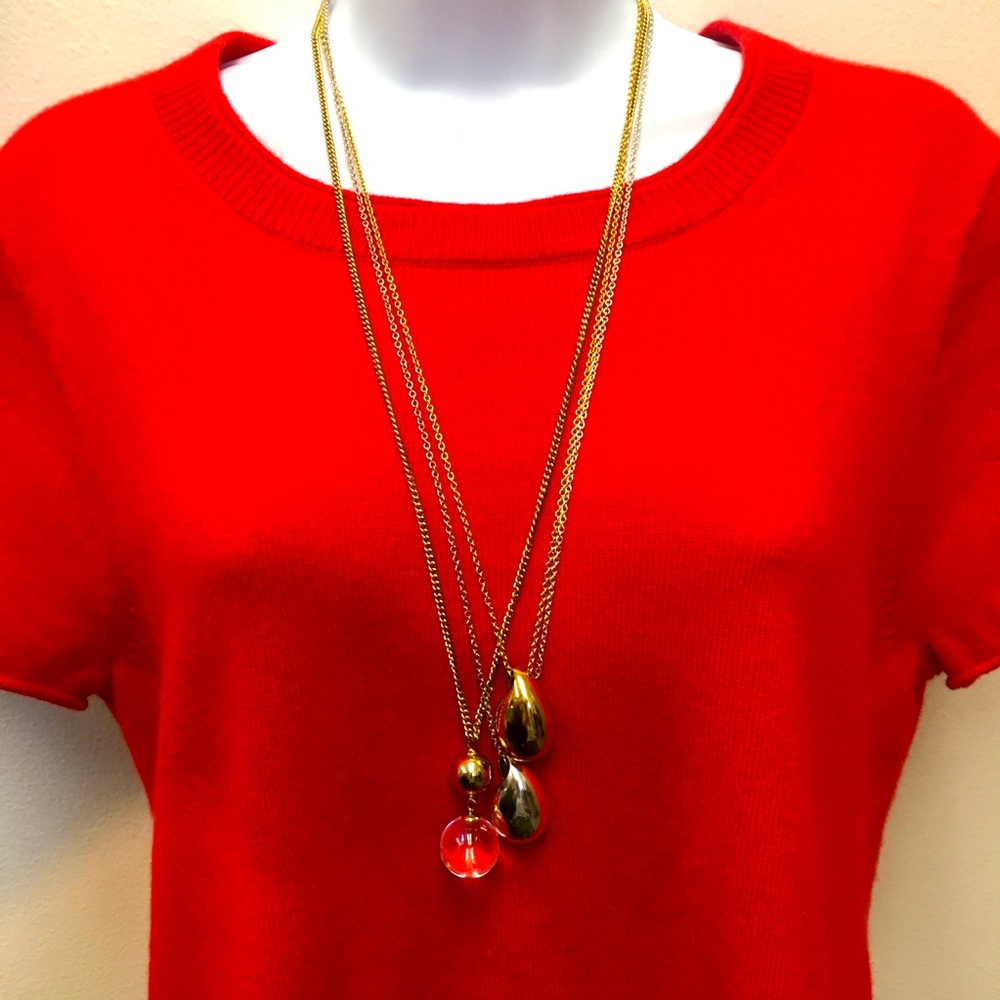 J Crew Pendant Necklace Bundle (3) Gold Silver Tone